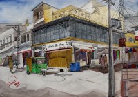 Shakeel Mirza, 18 x 26 Inch, Water Color on Paper, Cityscape Painting, AC-SKM-002